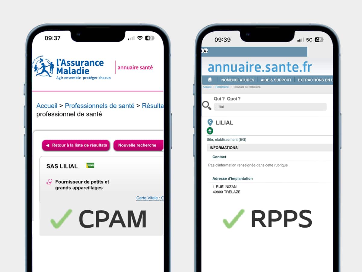 Coloplast Lilial à domicile enregistrée au répertoire Partagé des Professionnels intervenant dans le Système de Santé (RPPS)
