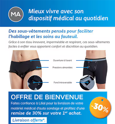 Mieux vivre avec son dispositif médical au quotidien c'est l'objectif de Lilial en vous proposant une gamme complémentaire d'aide à l'auto sondage. 